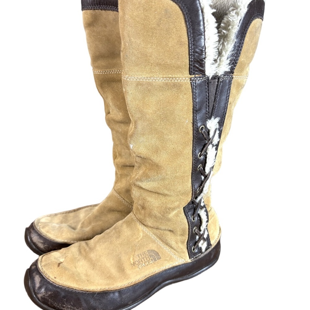 The North Face Primaloft Tall Suede Winter Boots Women’s 7 Brown Tan Waterproof